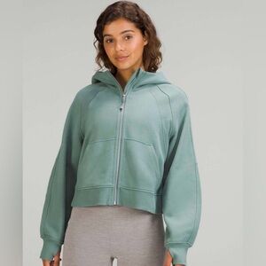 Lululemon Athletica Scuba Full Zip Hoodie Tide Water Teal Cropped Hoodie